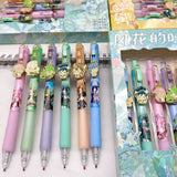 Genshin Impact Anime Gel Pen Set6 Colorful Character Pens (0.5mm Black Ink)