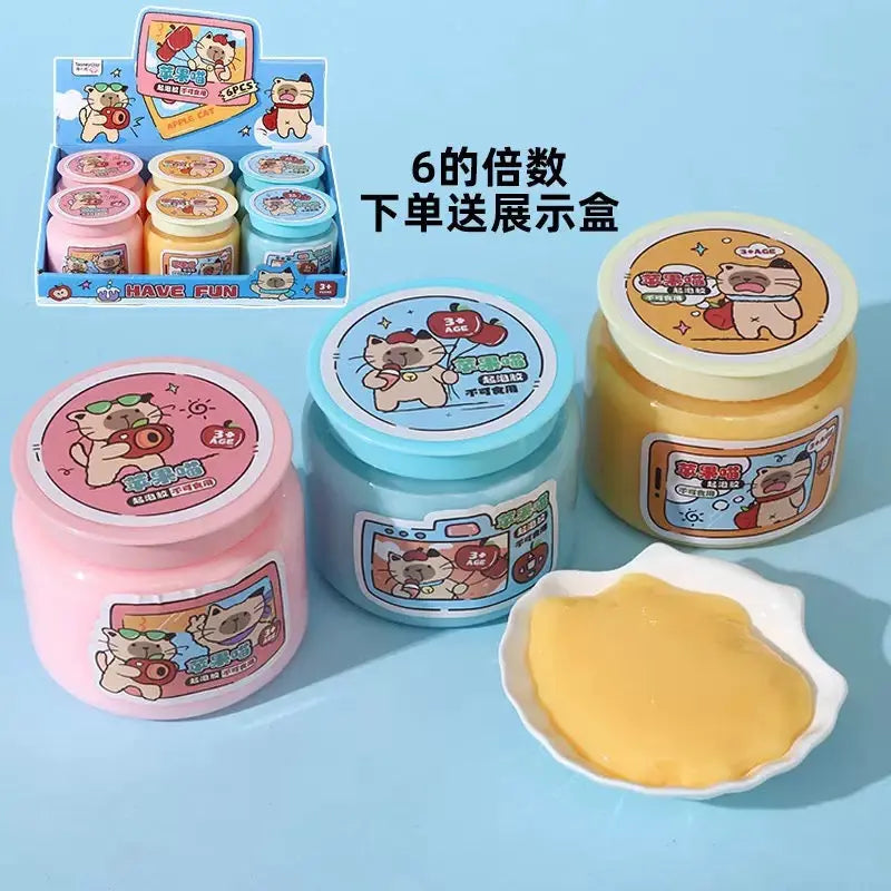 Apple Cat Crystal Mud Slime Soft Stretchy Scented DIY Sensory Slime for Kids
