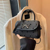 Vintage Bow Top Handle Bag Chic Polka Dot Mini Handbag