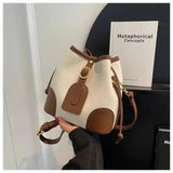 Minimalist Bucket Bag Classic Leather Crossbody & Shoulder Handbag