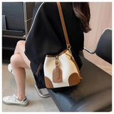Minimalist Bucket Bag Classic Leather Crossbody & Shoulder Handbag