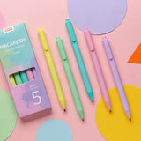 Macaron Pastel Gel Pens Smooth Writing Aesthetic Pen Set (5 Colors)