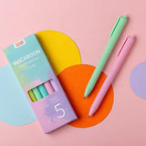 Macaron Pastel Gel Pens Smooth Writing Aesthetic Pen Set (5 Colors)