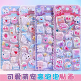 Pack Of 4 Kawaii Puffy Sticker Set 3D Cute Bubble Stickers