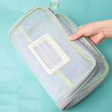 Pastel Mesh Organizer Pouch Aesthetic School & Travel Storage Bag