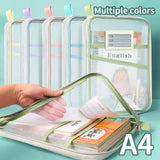Pastel Mesh Organizer Pouch Aesthetic School & Travel Storage Bag