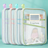 Pastel Mesh Organizer Pouch Aesthetic School & Travel Storage Bag