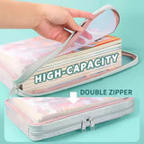 Pastel Mesh Organizer Pouch Aesthetic School & Travel Storage Bag