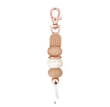Handmade Beaded Keychain with Wooden & Silicone Beads