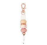 Handmade Beaded Keychain with Wooden & Silicone Beads