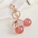 Crystal Cherry Keychain Red & Pink Summer Fruit Pendant for Bags, Keys & Gifts