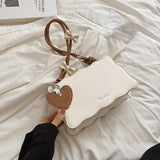 Cute Bow Underarm Bag for Girls Small Square Fashion Shoulder Bag