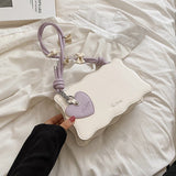 Cute Bow Underarm Bag for Girls Small Square Fashion Shoulder Bag