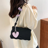 Cute Bow Underarm Bag for Girls Small Square Fashion Shoulder Bag