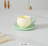 Ceramic Mini Tulip Coffee Mug With Saucers