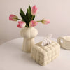 Cream Ceramic Tissue Box Decorative Paper Drawer for Living Room Coffee Table, Dining Room