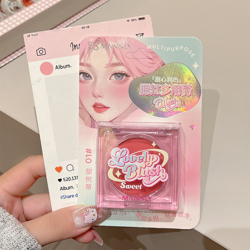 Monochrome Pink Blush Cream Palette Natural Matte Waterproof Long Lasting Cheek & Eye Makeup