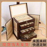 Delicate Multi layer Jewelry Box with Lock Large Capacity Necklace Earrings Organizer Storage New