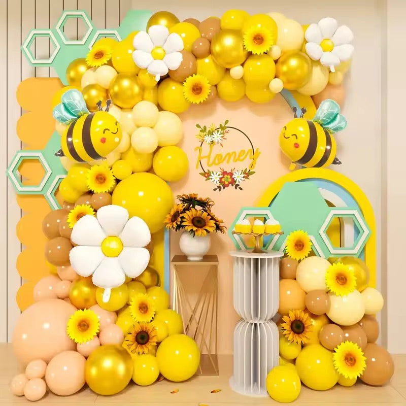 Bee Theme Balloon Garland Kit 118 Pcs Party Decoration Set