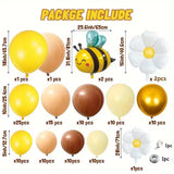 Bee Theme Balloon Garland Kit 118 Pcs Party Decoration Set