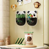 Cute Panda Wall-Mounted Storage Organizer Self-Adhesive Multi-Purpose Hanging Storage Pocket