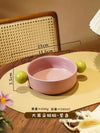 Cute Ear Handle Ceramic Pet Bowl Pastel Raised Food & Water Bowl