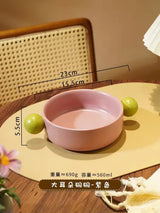 Cute Ear Handle Ceramic Pet Bowl Pastel Raised Food & Water Bowl