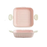 Pastel Ceramic Baking Dish with Handles Cute Oven-to-Table Serving & Casserole Tray