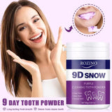 Rozino 9D Snow Purple Teeth Whitening Powder Deep Cleaning Tooth Powder for Fresh Breath & Brighter Smile (80g)