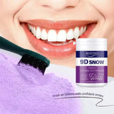 Rozino 9D Snow Purple Teeth Whitening Powder Deep Cleaning Tooth Powder for Fresh Breath & Brighter Smile (80g)