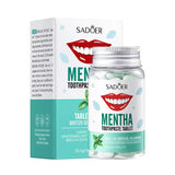 SADOER Toothpaste Tablets Portable Whitening & Fresh Breath Chewable Toothpaste Tablets (30 Tablets)
