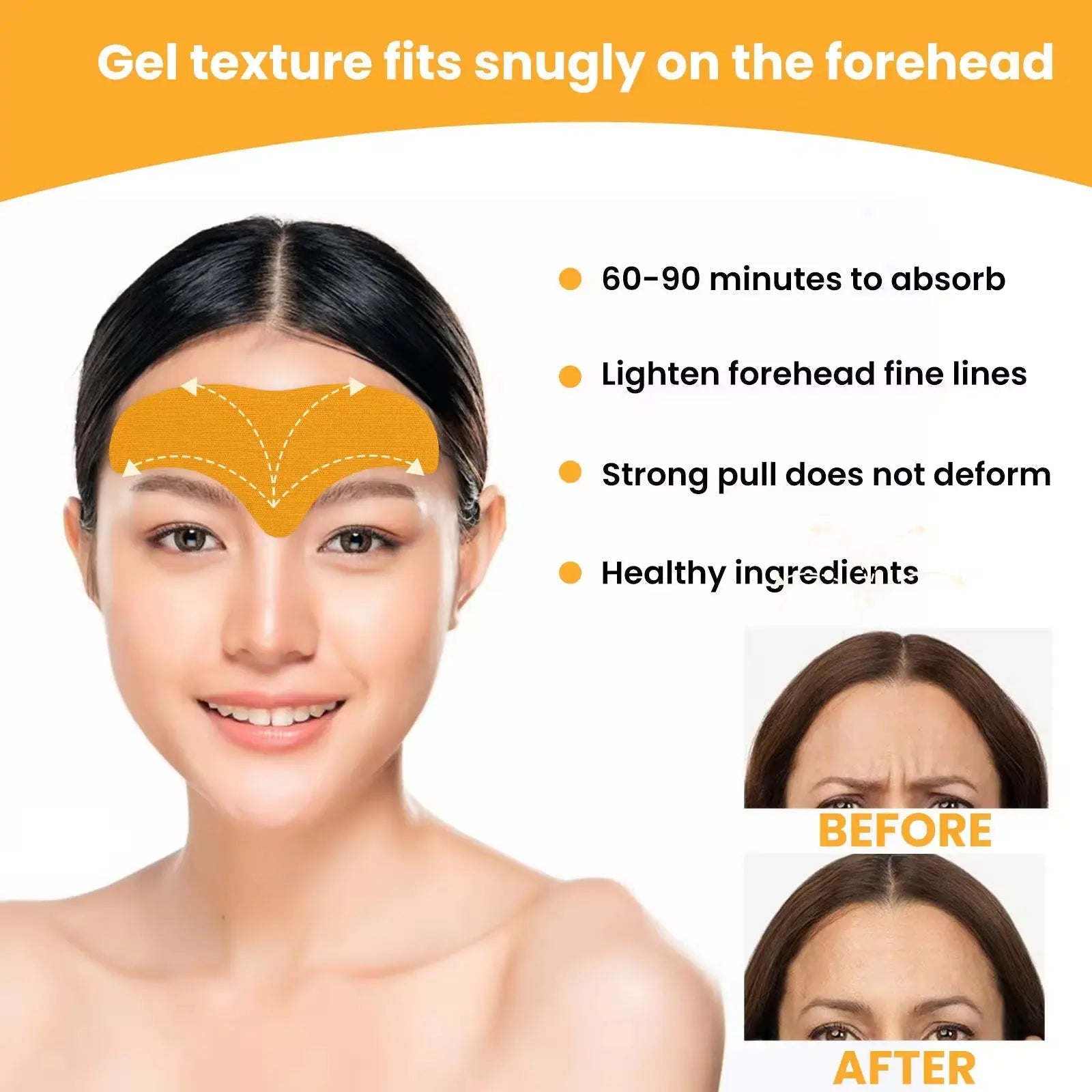 Forehead Wrinkle Patch Hydrating Forehead Care Patches for Smoother-Looking Skin (10 PCS)