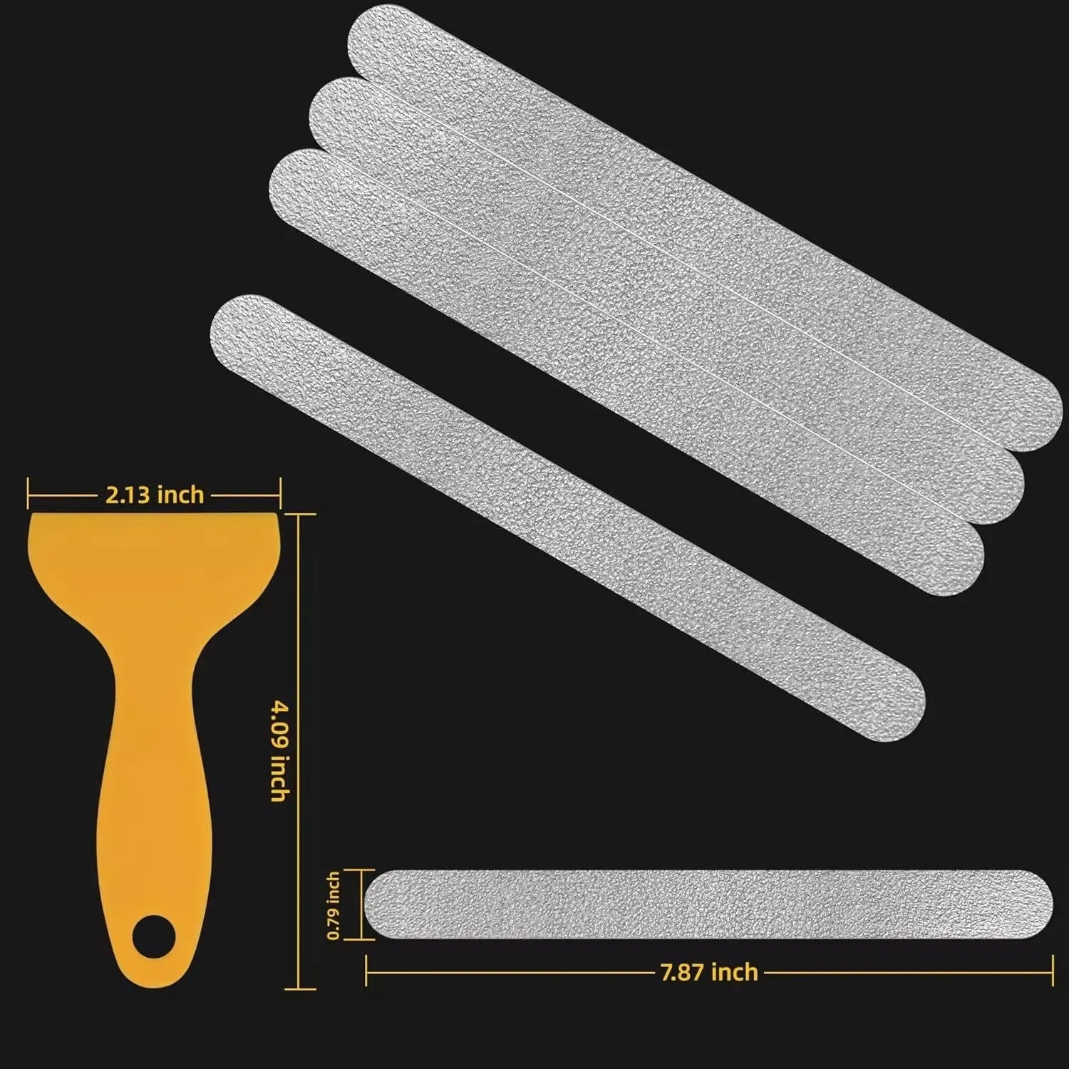 Anti-Slip Bathtub Safety Strips with Scraper Waterproof Non-Skid Grip Tape Set for Bathroom, Stairs & Pools