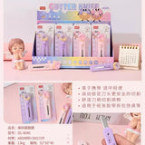 Cute Donut Mini Utility Cutter Knife Kawaii Retractable Box Cutter for Crafts & Office