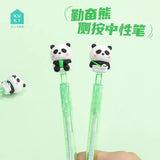 Cute Panda Retractable Gel Pen 0.5mm Black Ink Kawaii Writing Pen