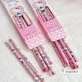 Wooden Pencil Set 12 Cute Eraser Pencils for School & Office
