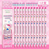 Wooden Pencil Set 12 Cute Eraser Pencils for School & Office