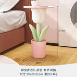Tulip Bloom Side Table Pink Pot Design