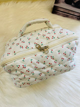 Quilted Floral Travel Cosmetic Bag Multi Pattern Makeup & Toiletry Organizer