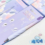 Cotton Candy Gel Pen Set Twisted Pastel Aesthetic 0.5mm Black Ink Pens for School & Journaling