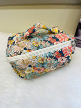 Quilted Floral Travel Cosmetic Bag Multi Pattern Makeup & Toiletry Organizer