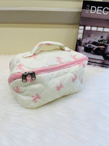 Quilted Floral Travel Cosmetic Bag Multi Pattern Makeup & Toiletry Organizer