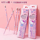 HB Wooden Pencil Set (12 Pack) Cute School Writing Pencils with Eraser