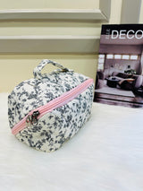 Quilted Floral Travel Cosmetic Bag Multi Pattern Makeup & Toiletry Organizer