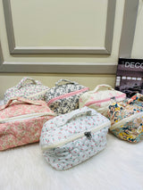 Quilted Floral Travel Cosmetic Bag Multi Pattern Makeup & Toiletry Organizer