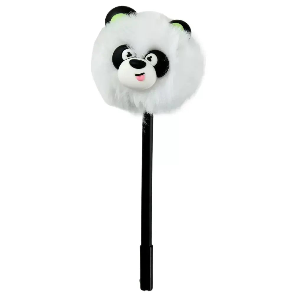 Cute Fluffy Panda Gel Pen 0.5mm Black Ink Kawaii Plush Writing Pen