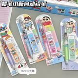 Crayon Shinchan Mechanical Pencil Set with HB Lead Refills Cute Writing Kit