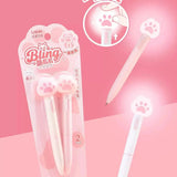 Cute Cat Paw Light-Up Gel Pen Set 0.5mm Kawaii Black Ink Pens SparkelsSparkels