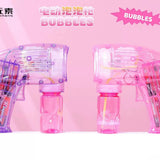 Electric Bubble Gun Toy with LED Lights & Bubble Solution Kids Bubble Blaster