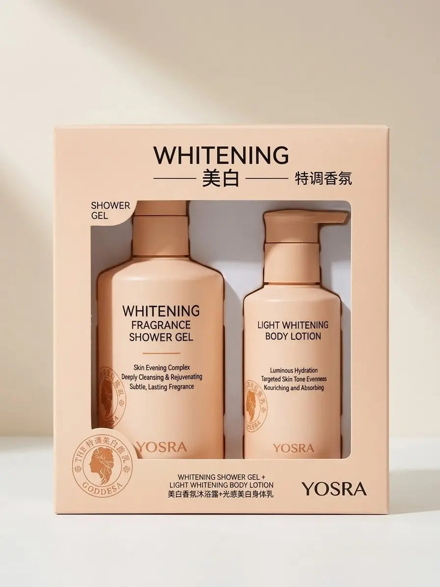Whitening Shower Gel & Body Lotion Set Brightening & Moisturizing Body Care Duo